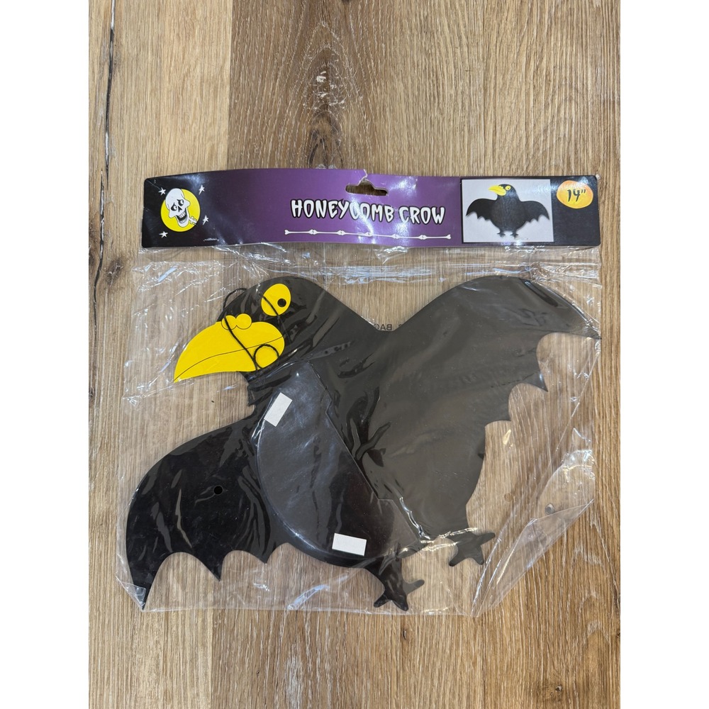 Greenbrier Goth Honeycomb Crow Halloween Decoration Unisex OS Black 14"